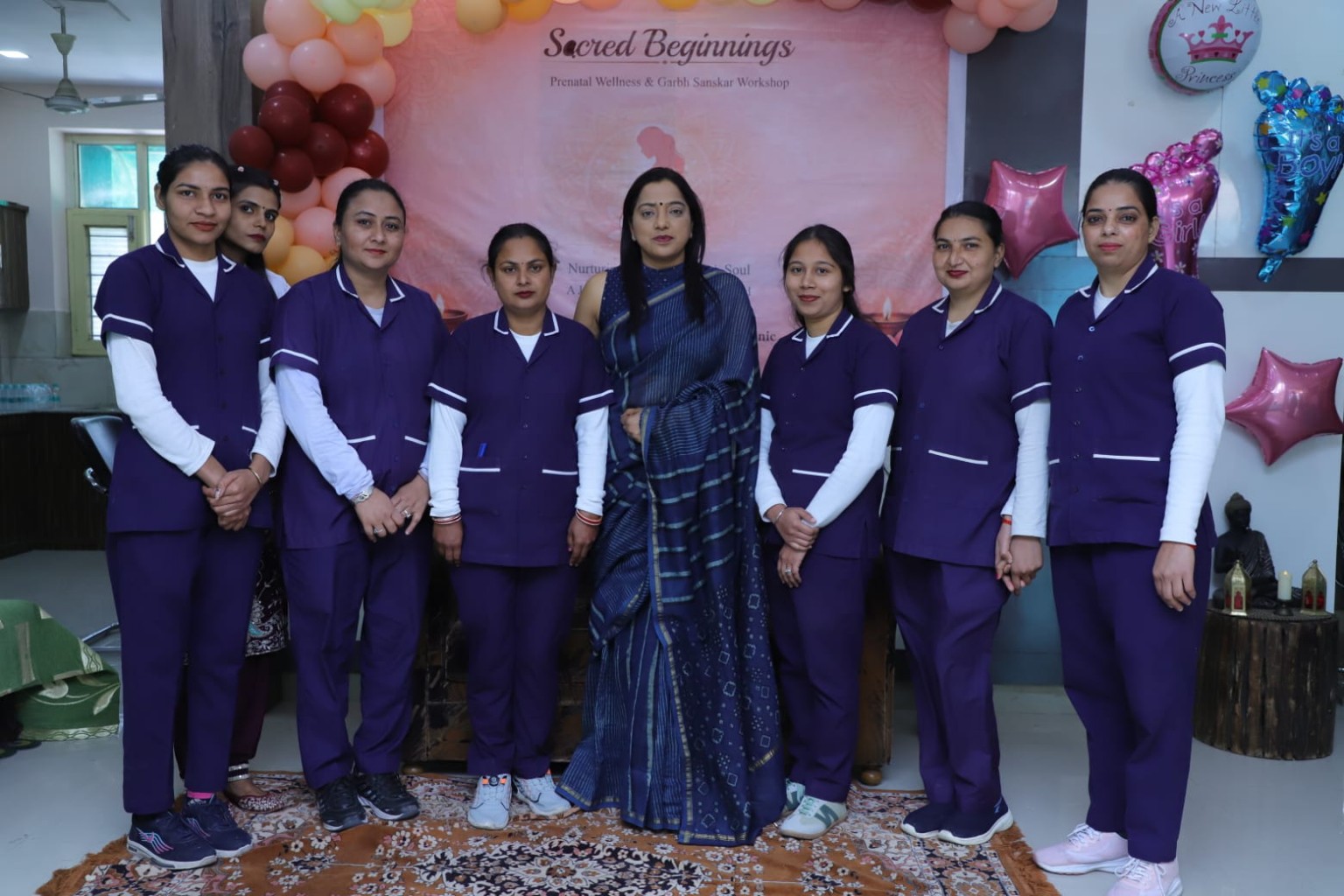 Dr. Shivani Goel with the SMFC Bathinda nursing and care team